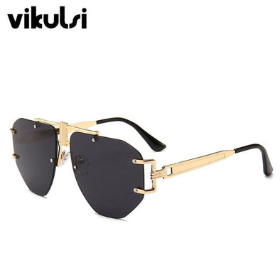 High Quality Pilot Square Sunglasses Women's 2018 New Fashion Glasses Trend Ladies Luxury Rimless Sunglasses Men Gradient Shades