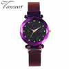 Best Selling Women Mesh Magnet Buckle Starry Sky Watch Casual Luxury Women Geometric Surface Quartz Watches Relogio Feminino