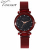 Best Selling Women Mesh Magnet Buckle Starry Sky Watch Casual Luxury Women Geometric Surface Quartz Watches Relogio Feminino