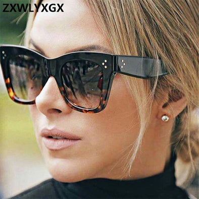 Luxury Rectangle sunglasses women brand design retro colorful transparent fashion cat eye sun glasses Female Eyewear  UV400