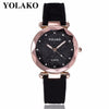 Dropshipping Women Romantic Starry Sky Wrist Watch Leather Rhinestone Designer Ladies Clock YOLAKO Brand Relogio Feminino