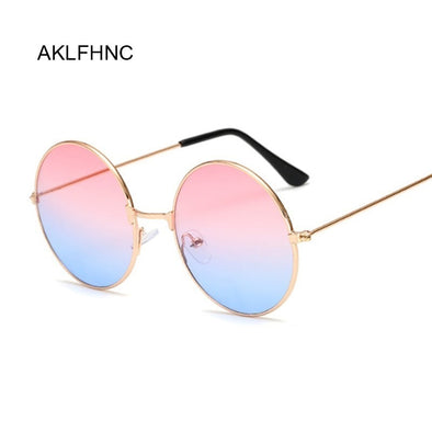 New Fashion Candy Vintage Round Mirror Sunglasses Women Luxury Brand Original Design Black Sun Glasses Female Oculos