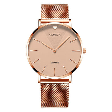 Fashion Ultra Thin Quartz Ladies Wrist Watches Luxury Brand Rose Gold Women Minimalist Watches Steel Mesh Waterproof Girls Clock