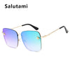 Retro Square Bee Sunglasses Women Brand Designer Metal Frame Oversized Sun Glasses Fashion Men Gradient Shades Oculos UV400