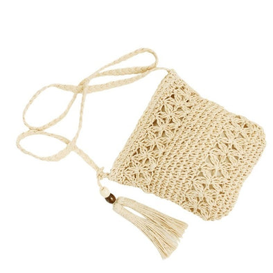 Women Messenger bags Ins Hot Sale Hollow Out Woven Single shoulder Crossbody Tassel Beach Casual Straw Bag for Women girl bags