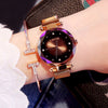 2019 Luxury Rose Gold Watches Women Bracelet Fashion Diamond Ladies Dress Starry Sky Magnetic Quartz Wristwatch relogio feminino