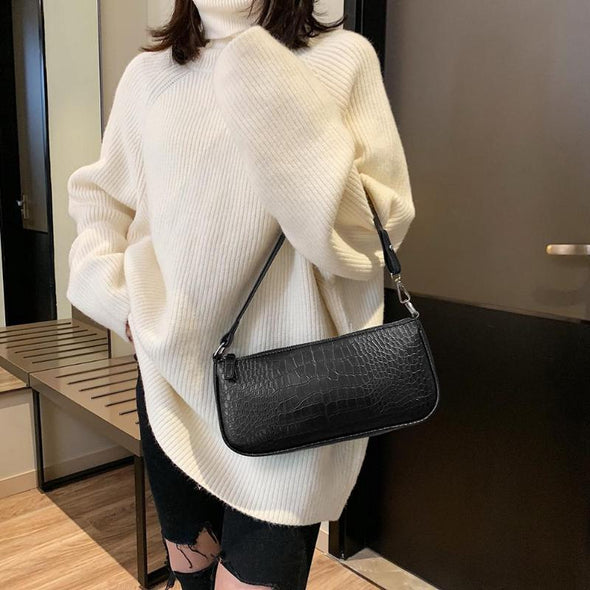 Retro Alligator Pattern Women Messenger Handbags Casual Solid Shoulder Bags for women 2019 Split Retro Crocodile Bolsas