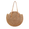 Vintage Straw Bag Round Rattan Bags Handmade Summer Bags Woven Beach Ladies Circle Shoulder Bag Bohemia Girls Travel Handbags