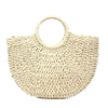 Vintage Straw Bag Round Rattan Bags Handmade Summer Bags Woven Beach Ladies Circle Shoulder Bag Bohemia Girls Travel Handbags