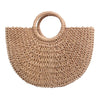 Vintage Straw Bag Round Rattan Bags Handmade Summer Bags Woven Beach Ladies Circle Shoulder Bag Bohemia Girls Travel Handbags