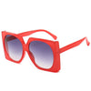 SO&EI New Sunglasses Ladies Fashion Big Square Glasses Large Box Sunglasses Female Street Shooting Wild Gradient