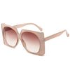 SO&EI New Sunglasses Ladies Fashion Big Square Glasses Large Box Sunglasses Female Street Shooting Wild Gradient