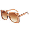 SO&EI New Sunglasses Ladies Fashion Big Square Glasses Large Box Sunglasses Female Street Shooting Wild Gradient